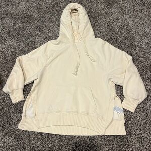 American Eagle Outfitters Cream Half-Zip Sweater